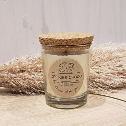 Bougie artisanale parfum cookies-chocolat